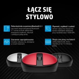 Mysz HP Mysz HP 240 Lunar White Bluetooth Mouse bezprzewodowa biała 793F9AA 7