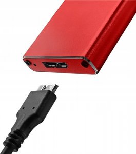 Kieszeń Qoltec Obudowa/kieszeń Qoltec na dysk M.2 SSD | SATA | NGFF | USB 3.0 | Super speed 5Gb/s | 2TB | Czerwony 4