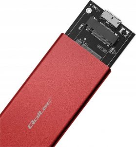 Kieszeń Qoltec Obudowa/kieszeń Qoltec na dysk M.2 SSD | SATA | NGFF | USB 3.0 | Super speed 5Gb/s | 2TB | Czerwony 5