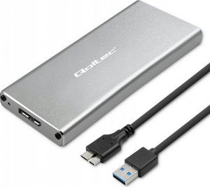 Kieszeń Qoltec Obudowa/kieszeń Qoltec na dysk M.2 SSD | SATA | NGFF | USB 3.0 | Super speed 5Gb/s | 2TB | Srebrny 7