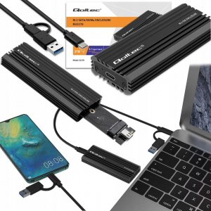 Kieszeń Qoltec Obudowa/kieszeń Qoltec NV2270 na dysk M.2 SSD | SATA | NVMe | USB-C | 2TB 4