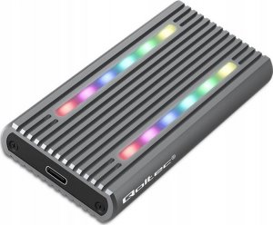 Kieszeń Qoltec Obudowa/kieszeń Qoltec na dysk M.2 SSD | SATA | NVMe | RGB LED | USB-C | 4TB 1