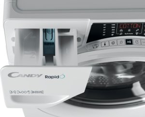 Pralka Candy Candy | RO 1486DWME/1-S | Washing Machine | Energy efficiency class A | Front loading | Washing capacity 8 kg | 1400 RPM | Depth 53 cm | Width 60 cm | Display | TFT | Steam function | Wi-Fi | White 8