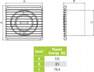 airRoxy WENTYLATOR ÅAZIENKOWY ENERGY PLANET 80 PS,WYÅÄCZNIK NA KABLU 4