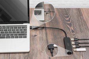 HUB USB Digitus DIGITUS USB 3.0 Hub 4-Port Slimline with USB-C Adapter 5Gbps 0.2m cable 2