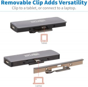 HUB USB Eaton Eaton Tripp Lite USB-C Dock with Removable Clip - For Laptops and Tablets, 4K HDMI, USB-A Hub, 60W PD Charging 5