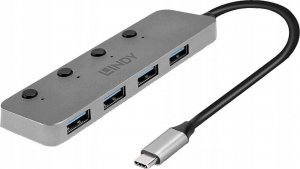 HUB USB Lindy USB Hub Lindy USB 3.0 4-port with ON/OFF 1
