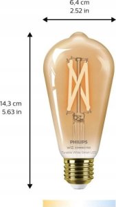 Philips Smart filament bursztynowa E27 ST64 7 W (50 W), WW-CW 6