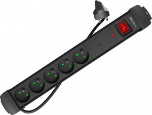 Listwa zasilająca Lanberg SP1 przeciwprzepięciowa 5 gniazd 1.5 m czarna (SP1-05E-0150-BK) 5