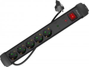 Listwa zasilająca Lanberg SP1 przeciwprzepięciowa 5 gniazd 3 m czarna (SP1-05F-0300-BK) 5