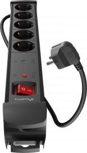 Listwa zasilająca Lanberg SP1 przeciwprzepięciowa 5 gniazd 5 m czarna (SP1-05F-0500-BK) 4