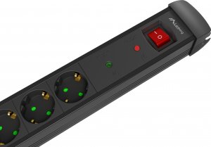 Listwa zasilająca Lanberg SP1 przeciwprzepięciowa 5 gniazd 5 m czarna (SP1-05F-0500-BK) 5