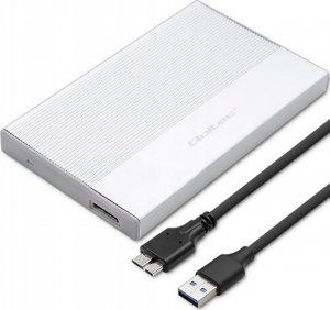 Kieszeń Qoltec Obudowa | Kieszeń na dysk SSD HDD 2.5 cala| SATA | USB 3.0 | Super speed 5Gb/s | 2TB | Srebrna 1