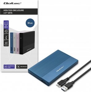Kieszeń Qoltec Obudowa | Kieszeń na dysk SSD HDD 2.5' | SATA | USB 3.0 | Super speed 5Gb/s | 2TB | Niebieskia 3
