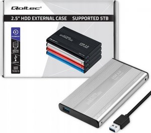Kieszeń Qoltec Obudowa | kieszeń do dysków HDD SSD 2.5' SATA3 | USB 3.0 | Srebrna 1