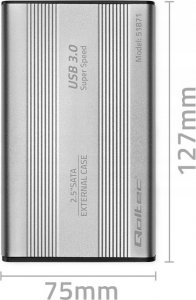 Kieszeń Qoltec Obudowa | kieszeń do dysków HDD SSD 2.5' SATA3 | USB 3.0 | Srebrna 3