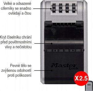 MasterLock Kasetka na klucze z zamkiem szyfrowym do stałego montażu na cianie 2