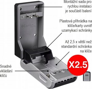 MasterLock Kasetka na klucze z zamkiem szyfrowym do stałego montażu na cianie 3