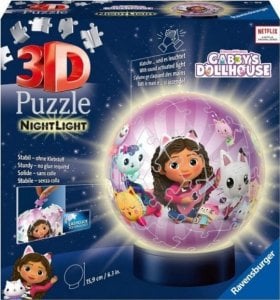 Ravensburger Puzzle 3D Świecąca kula Koci Domek Gabi 1