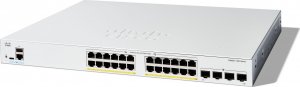 Switch Cisco Cisco Catalyst 1300-24FP-4G - Switch - L3 - managed - 24 x 10/100/1000 (PoE+) + 4 x Gigabit SFP - an Rack montierbar - PoE+ (370 W) 1