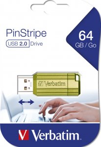 Pendrive Verbatim Verbatim USB flash disk, USB 2.0, 64GB, Store,N,Go PinStripe, zielony, 49964, do archiwizacji danych 1