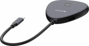HUB USB Verbatim Bezprzewodowy adapter USB-C z koncentratorem WDA02 Share My Screen 4K 32147, czarny, długość przewodu 15cm, 2