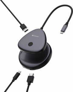 HUB USB Verbatim Bezprzewodowy adapter USB-C z koncentratorem WDA02 Share My Screen 4K 32147, czarny, długość przewodu 15cm, 4