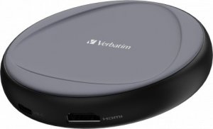 HUB USB Verbatim Bezprzewodowy adapter USB-C z koncentratorem WDA02 Share My Screen 4K 32147, czarny, długość przewodu 15cm, 6