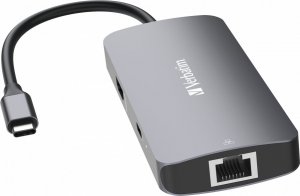 HUB USB Verbatim USB (3.2) hub 5-port, 32150, szara, długość przewodu 15cm, Verbatim, 1x USB C, 2x USB A, 1x HDMI 2
