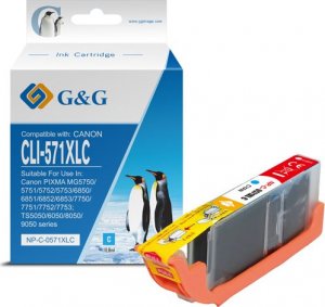 Tusz G&G kompatybilny z CLI571C XL, NP-C-0CL571XLC, cyan, 10,8ml 1