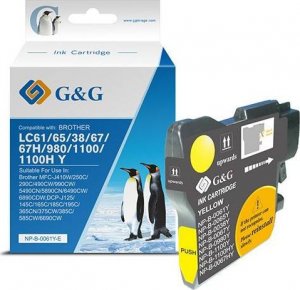 Tusz G&G kompatybilny z LC-980Y, LC-1100Y, NP-B-0061Y/1100Y/980Y, yellow, 260s 1