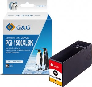 Tusz G&G kompatybilny ink / tusz z PGI 1500XL, NP-C-1500XLBK/C, black 1