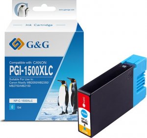 Tusz G&G kompatybilny ink / tusz z PGI 1500XL, NP-C-1500XLC/C, cyan 1