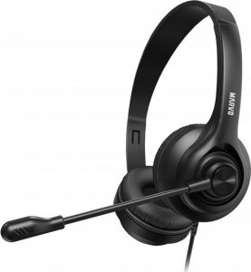 Słuchawki Marvo Marvo HP1001, słuchawki z mikrofonem, regulacja głośności, czarna, 2 x 3.5 mm Jack 1