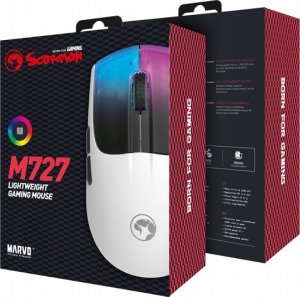 Mysz Marvo Mysz przewodowa USB, Marvo M727, biała, optyczna, 12000DPI 8