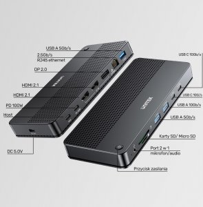 Stacja/replikator Unitek USB-C (D1104A01) 9