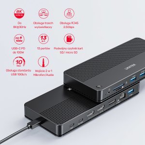 Stacja/replikator Unitek USB-C (D1104A01) 20