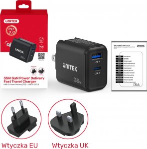 Ładowarka Unitek P1119A 1x USB-A 1x USB-C 3 A (P1119A) 5