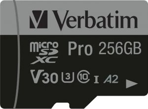 Karta Verbatim Pro MicroSDXC 256 GB Class 10 UHS-I/U3 A2 V30 (47045) 1