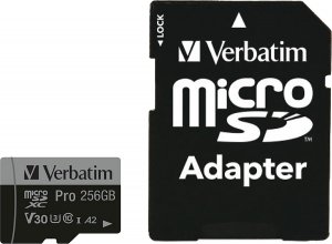 Karta Verbatim Pro MicroSDXC 256 GB Class 10 UHS-I/U3 A2 V30 (47045) 2