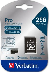 Karta Verbatim Pro MicroSDXC 256 GB Class 10 UHS-I/U3 A2 V30 (47045) 3