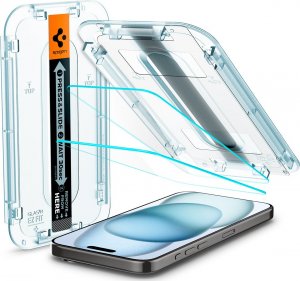 Spigen Spigen Glass tR EZ Fit 2 Pack, transparency - iPhone 15 1