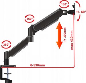 VETOUSON Uchwyt biurkowy na monitor 13" - 32" (VX-105) 10