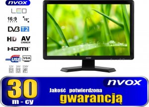 Telewizor Nvox Telewizor nvox digital hdtv led 19cali z tunerem dvbt/t2 hevc/h.265 12/24/230v + xiaomi mi stick smart 3