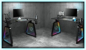 Biurko Ultradesk ULTRADESK Biurko dla gracza BOOSTER, 136x70,5 cm, 75 cm, podświetlenie RGB, uchwyt na słuchawki i napój 10
