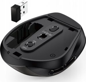 Mysz Genius Mysz bezprzewodowa Genius Ergo 9000S Mini Czarna Cichy klik Bluetooth 5.0 + 2,4GHz 7