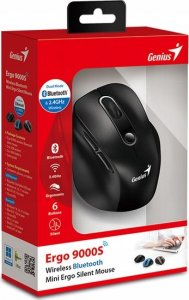 Mysz Genius Mysz bezprzewodowa Genius Ergo 9000S Mini Czarna Cichy klik Bluetooth 5.0 + 2,4GHz 8