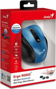 Mysz Genius Mysz bezprzewodowa Genius Ergo 9000S Mini Niebieska Cichy klik Bluetooth 5.0 + 2,4GHz 9