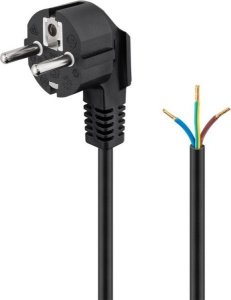 PremiumCord PREMIUMCORD Kabel Flexo síťový třížilový 230V s úhlovou vidlicí 2m černá 3