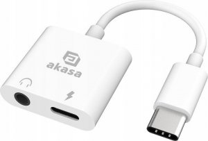 Akasa AKASA adaptér USB-C to 3.5mm Jack & PD 15W Nabíjecí port, bílá 1